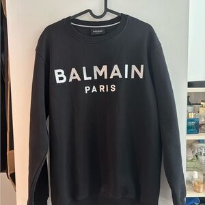 Balmain Black Crewneck Sweater for Men